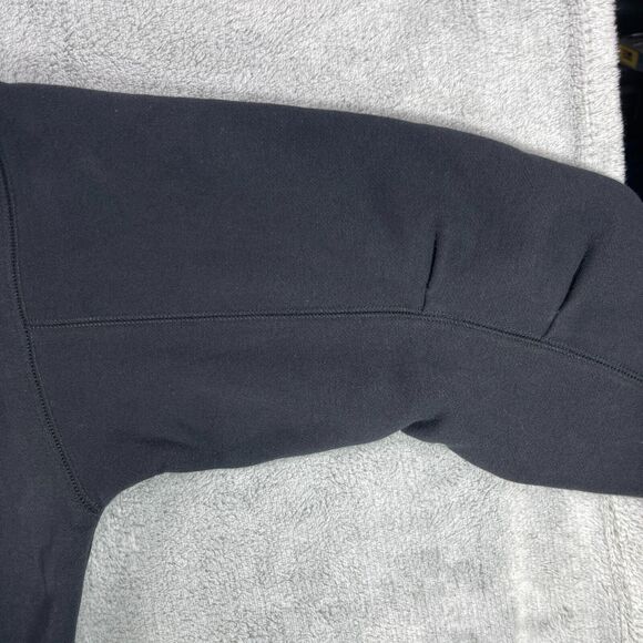 Magnlens Cropped Hoodie Women's Small Black Cotton Stretch Ribbed Logo Pullover - Picture 5 of 13